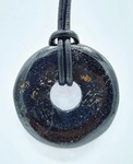  Donut 3 cm TOURMALINE NOIRE  et son COLLIER CUIR offert